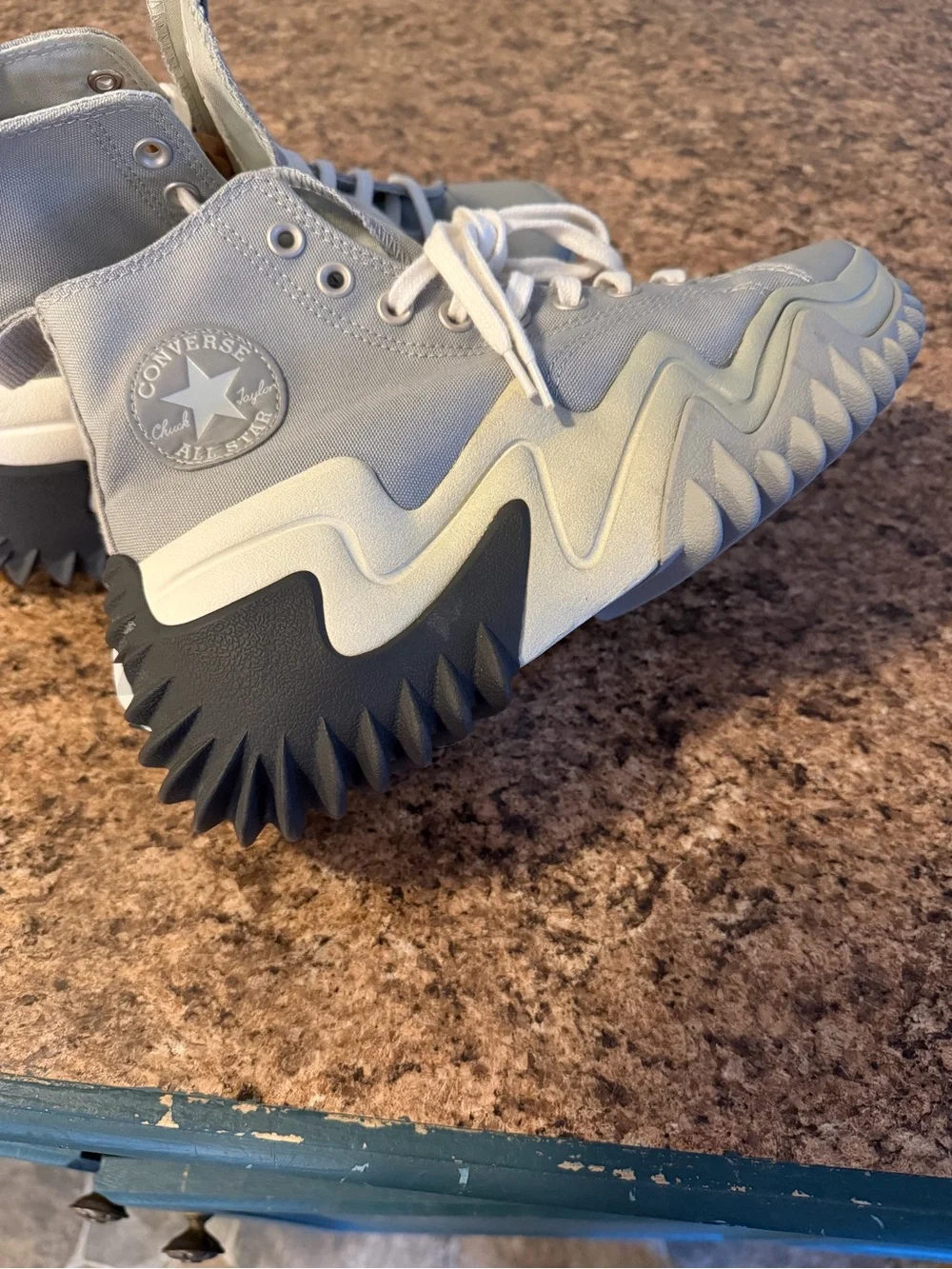 CONVERSE RUN STAR MOTION CX PLATFORM Womens  High-Top Gray Sneakers(9.5) - Picture 8 of 10